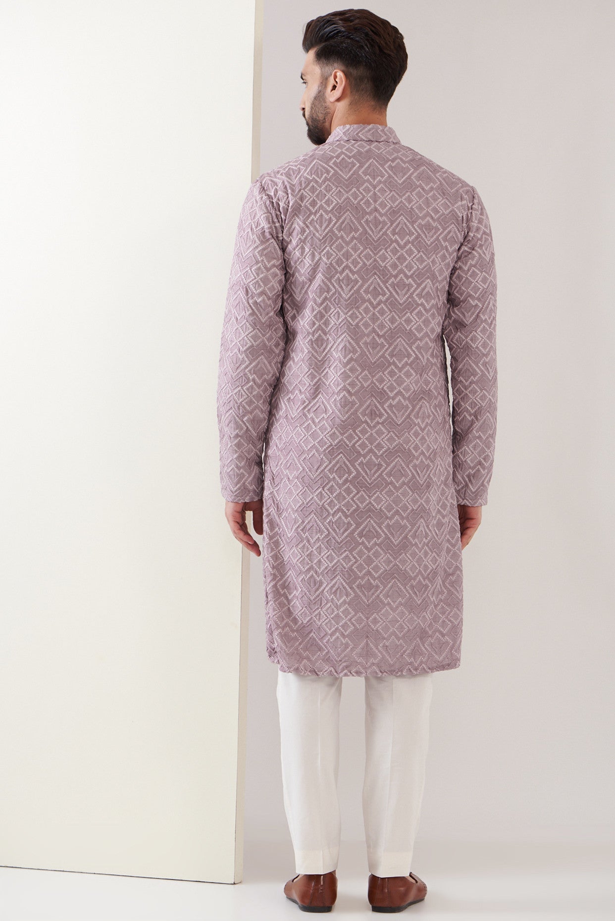 Elegant Lilac Sequenced Kurta for Women - Stylish Ethnic Embroidered Tunic Top for Festivals, Weddings & Special Occasions