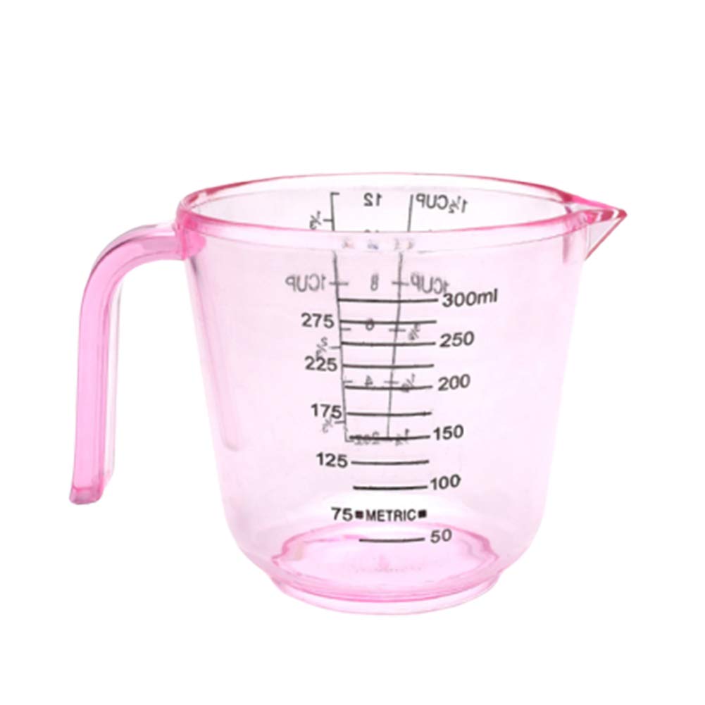 Clear Plastic Measuring Cups 600ml - Transparent Sturdy Kitchen & Baking Accessories with Accurate Measurements (Pink) - Perfect for Liquid & Dry Ingredients, Cooking, Baking & Meal Prep