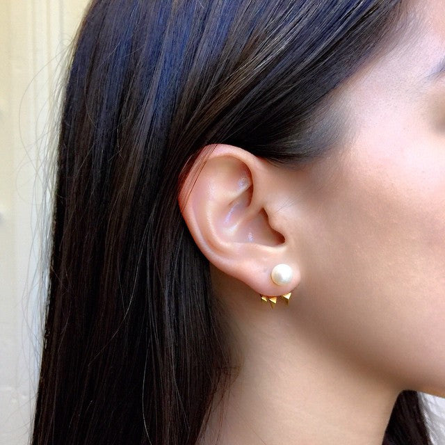 Shark Reverse Earring - Matte Gold Stainless Steel Jewelry for Women | Trendy Dangle Earrings for Parties, Dates & Everyday Wear
