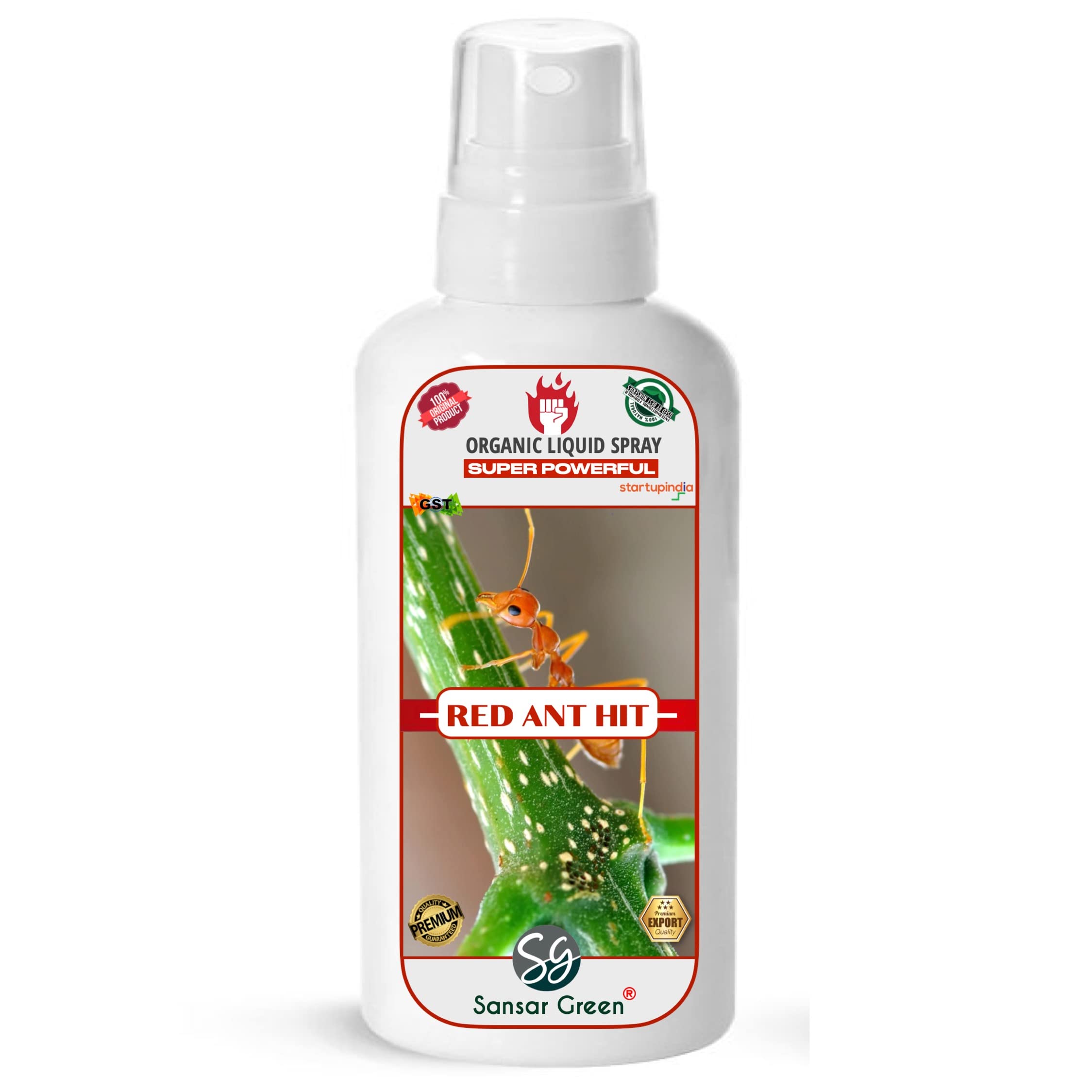 Sansar Green® Red Ant Killer Spray - Powerful Liquid Insecticide for Eliminating Red Ants & Pests on Plants (100ml) | Indoor & Outdoor Garden Protection