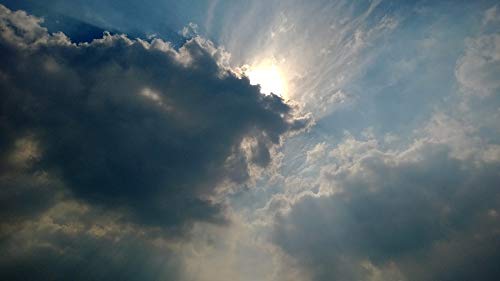 20x30 Inch Laminated Blue Sky White Cloud Poster - Vibrant Colors & HD Print - Perfect for Home Decor, Office Wall Art & Classroom Inspiration