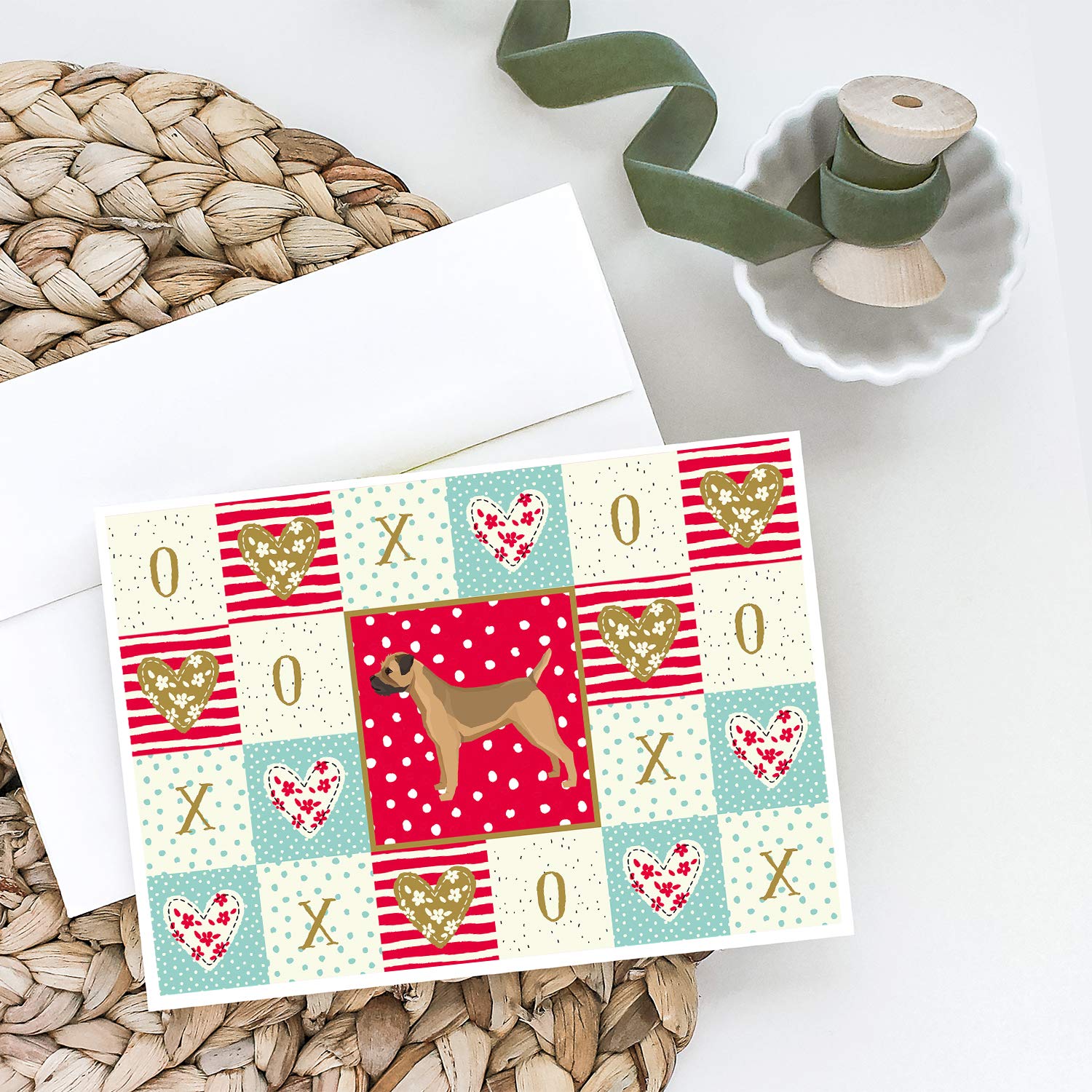 Border Terrier Love Greeting Cards - Pack of 8 Blank A7 Note Cards (5x7 inches) with Envelopes | Whimsical Dog-Themed Stationery for Birthdays, Thank You Notes & Special Occasions