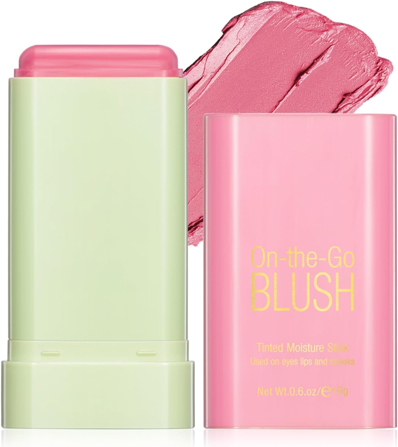 3-in-1 Blush Stick for Cheeks, Lips & Eyes | Natural Matte Cream Blush with Moisturizing Formula | Easy to Blend Cheek Tint for All Skin Tones (Shy Pink) | Perfect for Everyday Makeup & On-the-Go Touch Ups
