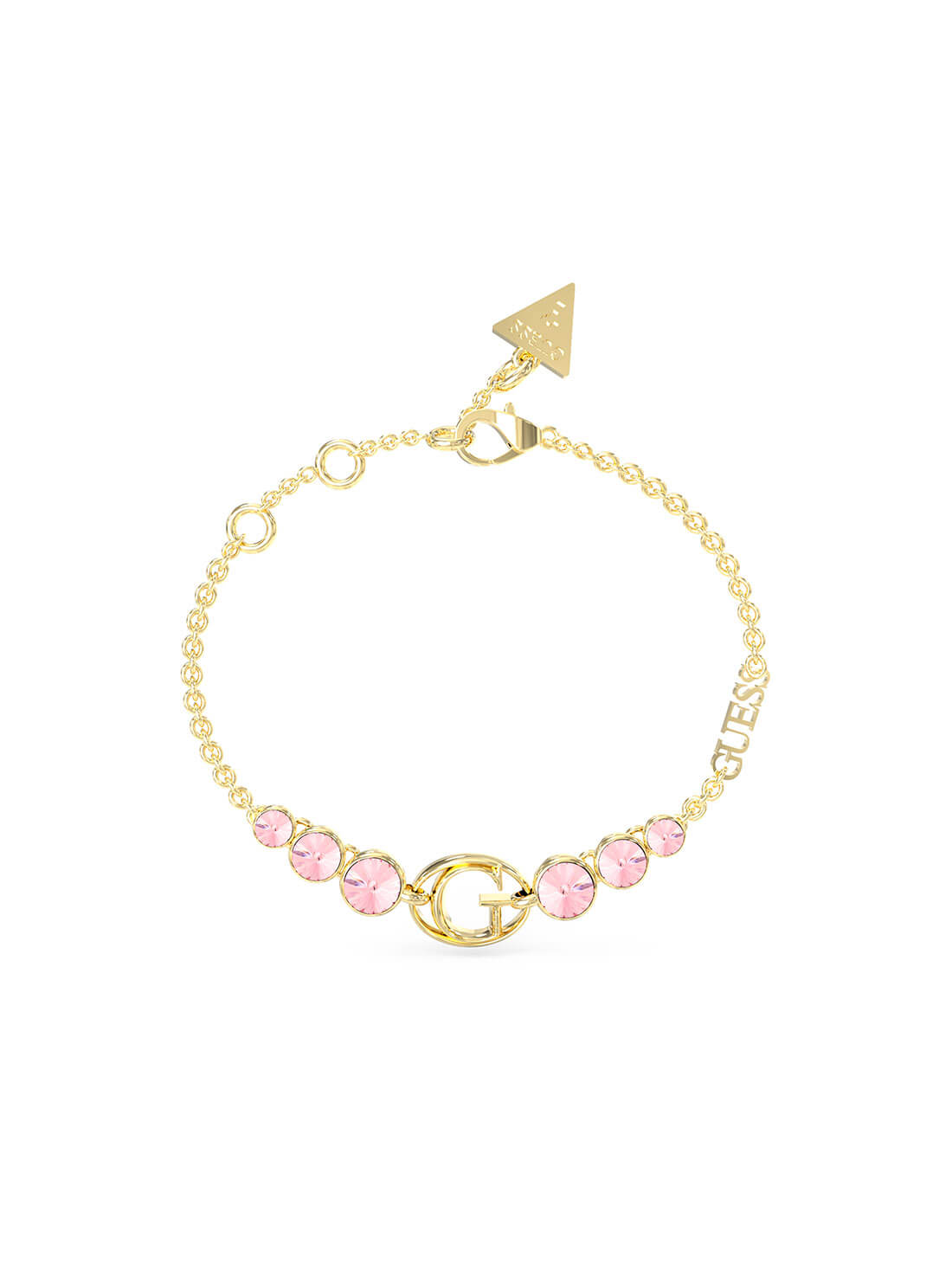 Elegant Gold Rivoli Pink Logo Bracelet for Women - Perfect for Parties, Weddings & Everyday Wear