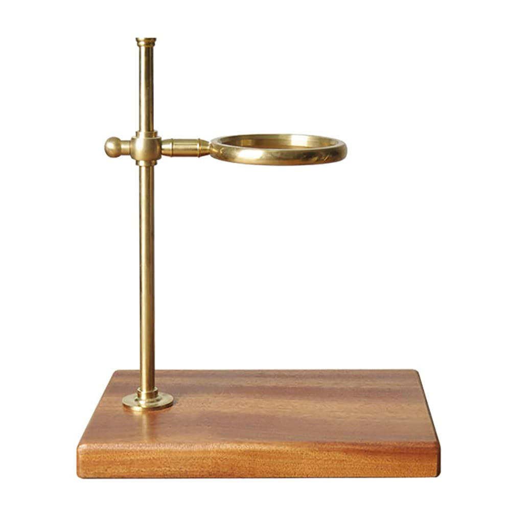Premium Adjustable Height Pour Over Coffee Stand with Solid Wood Base - Copper Coffee Dripper Holder for Coffee Connoisseurs & Home Baristas - Perfect for Pour Over, Chemex & V60 Brewing at Home or Office
