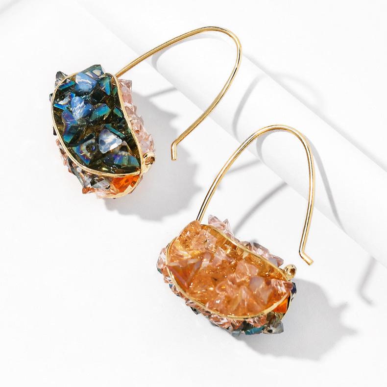 Luxury Two-Tone Crystal Hoop Wire Earrings for Women - Elegant Gold & Silver Dangle Earrings | HE11523 | Perfect for Parties, Weddings & Special Occasions