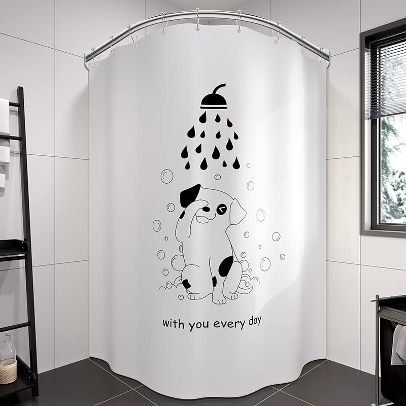 MLY U-Shaped Shower Curtain Rod - Adjustable Arched Shower Rail, Extendable Metal Curved Shower Pole for Bathroom Corner (36-72 Inch) | Perfect for Small Spaces & Clawfoot Tubs