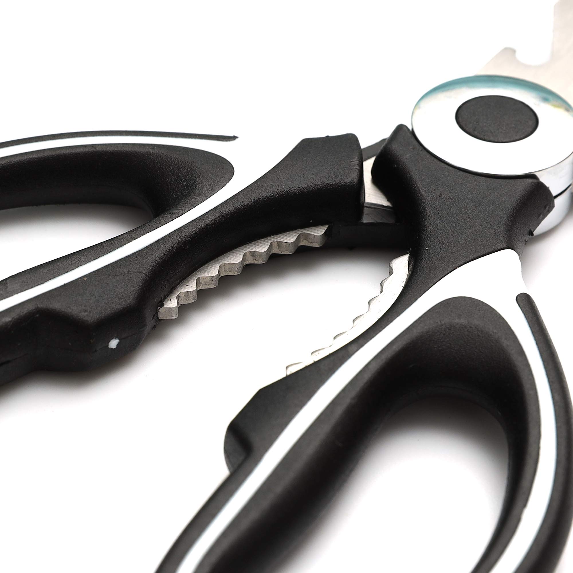Heavy Duty Kitchen Scissors - Multi-Purpose Food Scissors for Left & Right Handed Users | Poultry Shears, Herb Cutter, Meat Scissors, Pizza Cutter | Dishwasher Safe with 1-Year Warranty | Perfect for Cooking, Food Prep & Kitchen Tasks