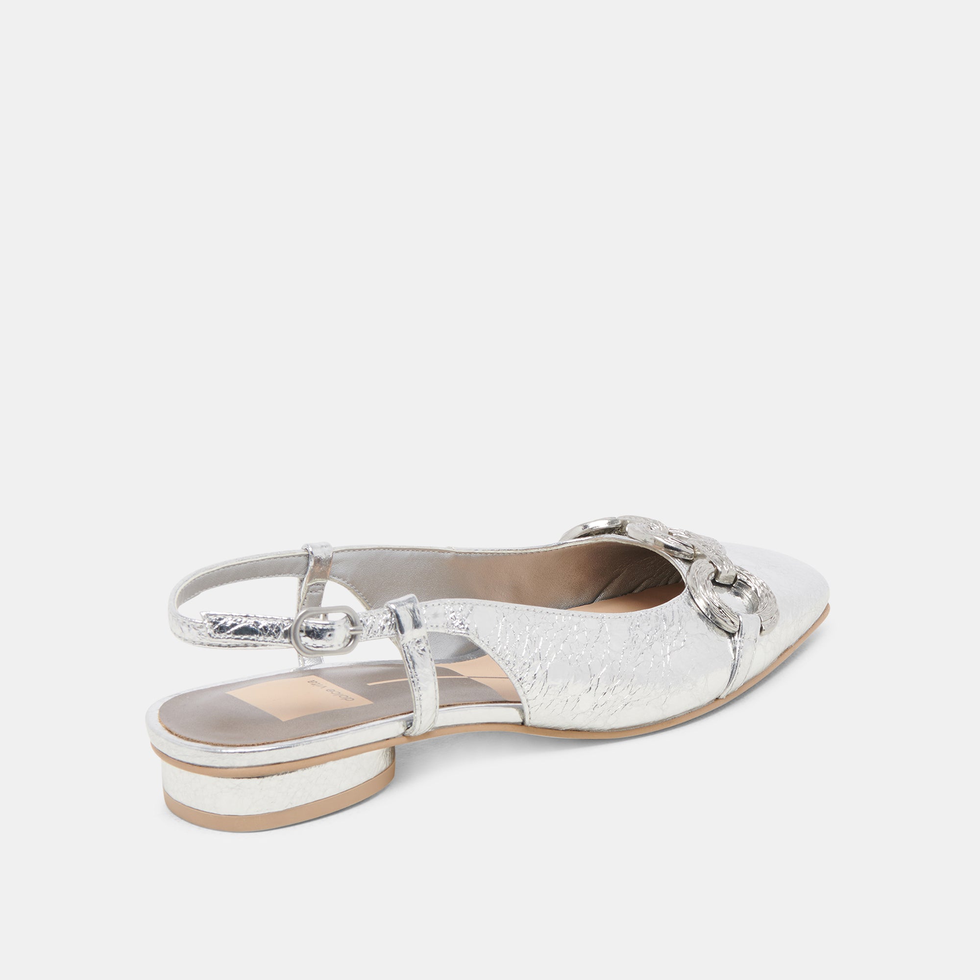 RAMANO FLATS SILVER DISTRESSED LEATHER - Women's Comfortable Slip-On Shoes for Casual Wear & Everyday Use