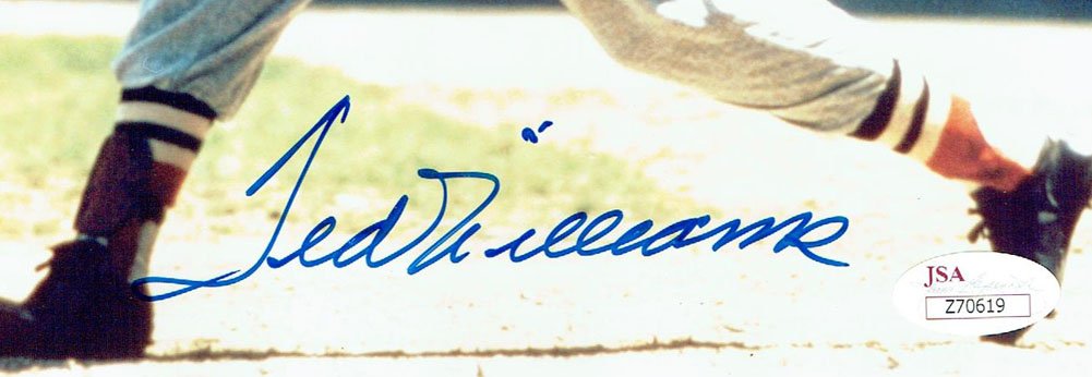 Ted Williams Autographed 8x10 Framed Photo with JSA Certificate - Perfect for Baseball Memorabilia Collectors and Sports Man Cave Decor