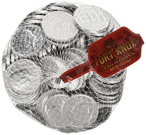 Premium Silver Milk Chocolate Coins - 1 Pound Bag (91 Count) - Perfect for Birthday Parties, Holiday Gifts & Baking Decorations