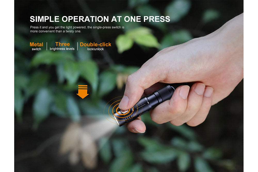 Fenix E05R Mini Keychain LED Flashlight - 400 Lumens Ultra Bright, Rechargeable, Compact EDC Light for Camping, Hiking, Emergency & Everyday Carry