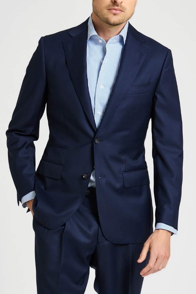 Premium Greyson Navy Blue Wool Suit for Men - Classic Business & Formal Attire for Weddings, Office & Special Occasions