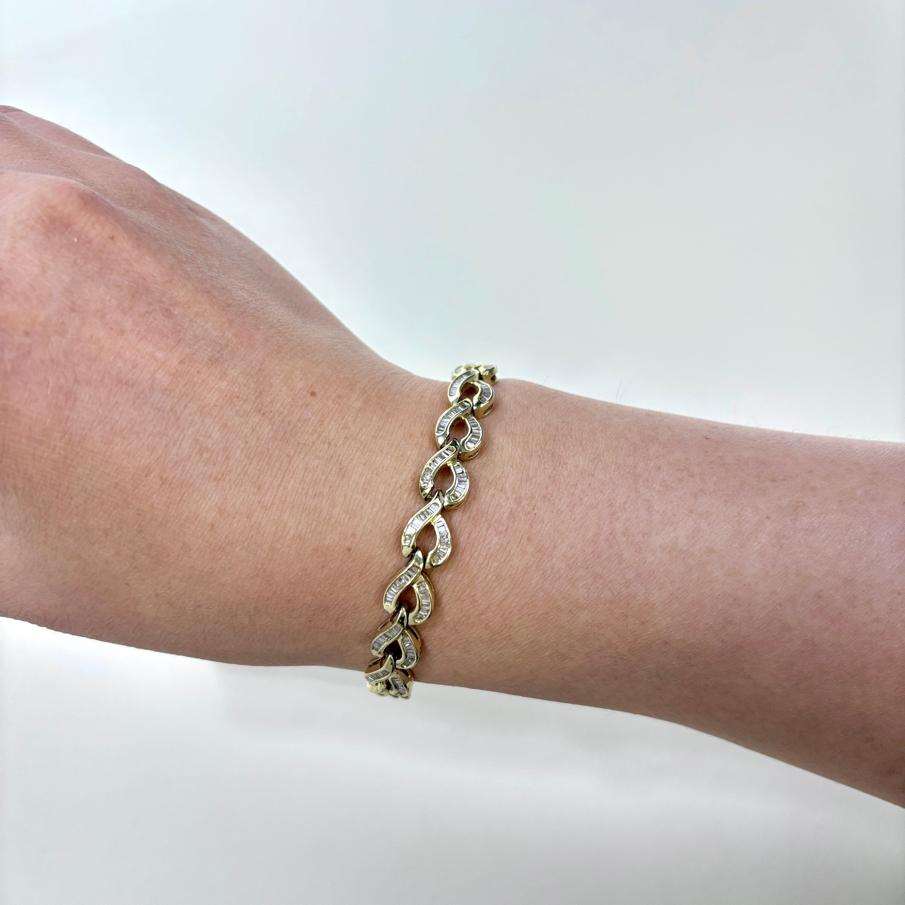 14K Yellow Gold Braided Diamond Tennis Bracelet for Women | 2.22 Carat Total Weight | Size 7.25 | Elegant Jewelry Gift for Anniversary, Birthday & Special Occasions