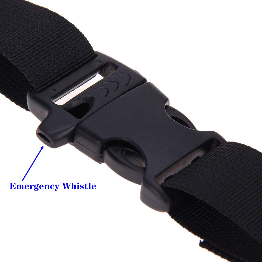 MOOCY Adjustable Chest Strap with Emergency Whistle Buckle - Universal Outdoor Backpack Sternum Strap for Hiking, Camping & Travel Accessories - Durable Hardness Strap for Fabric Backpacks