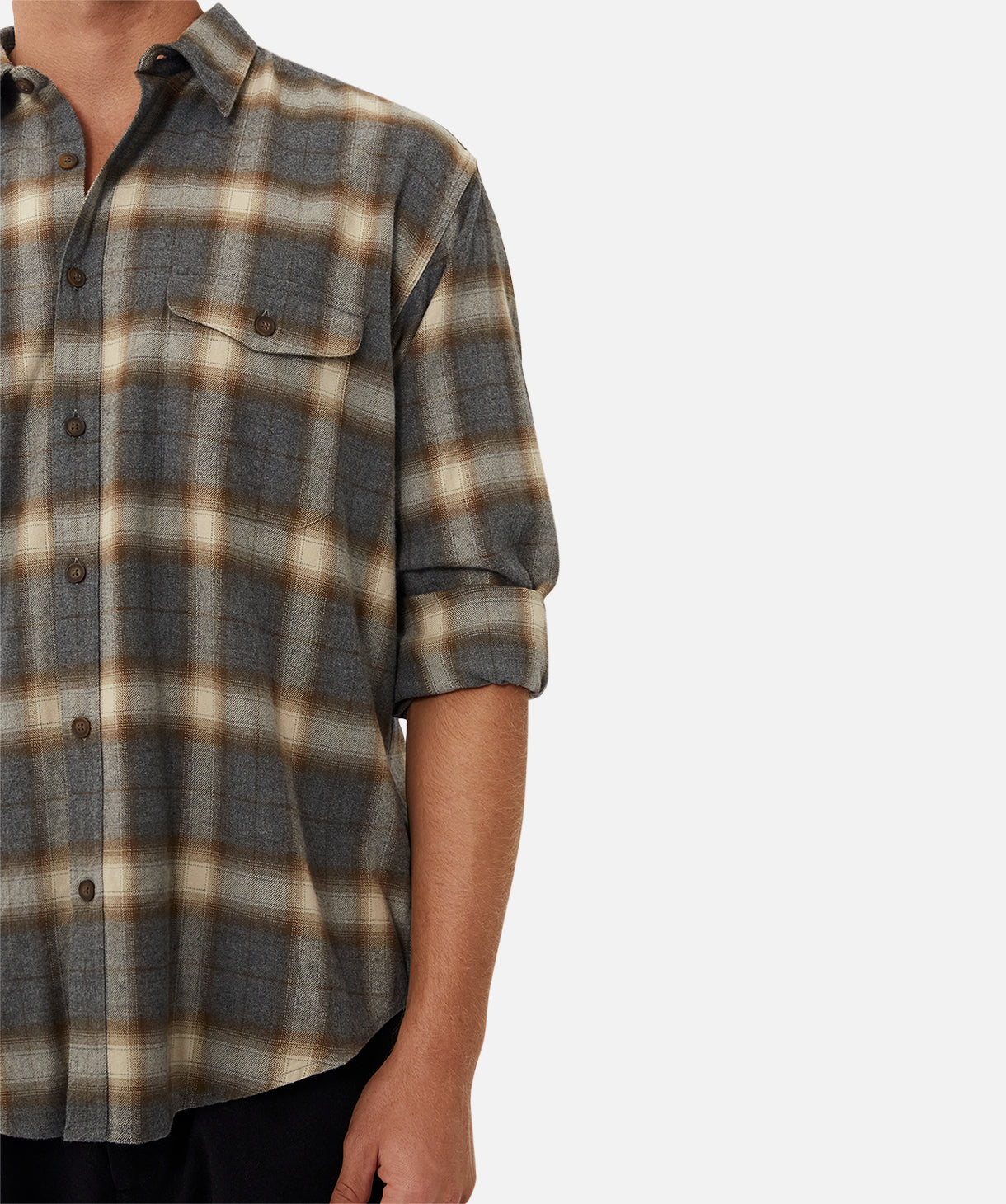 The Woburn LS Shirt - Grey Combo | Comfortable Long Sleeve Casual Shirt for Men | Perfect for Work, Travel & Outdoor Activities