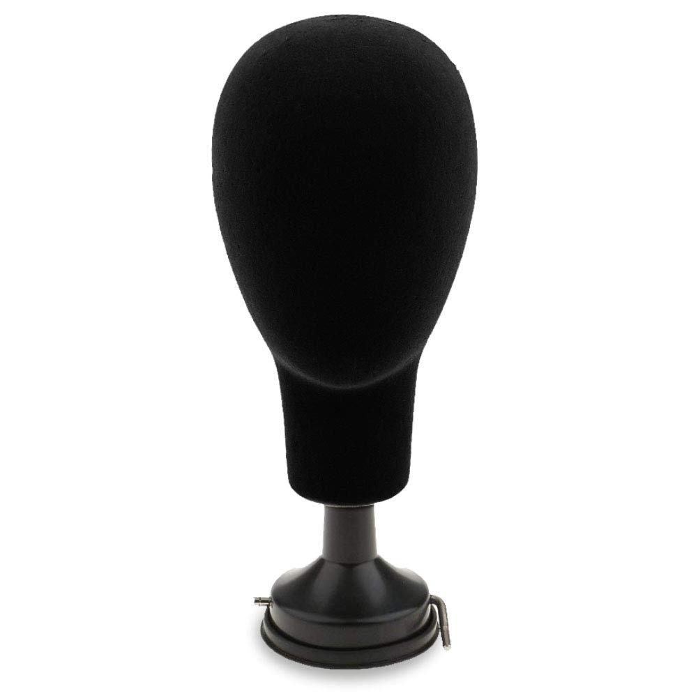 Styrofoam Mannequin Head for Wig Display - Black Foam Head Model for Hats, Hairpieces, Glasses & Caps | Perfect for Salon, Cosplay & Retail Store Displays