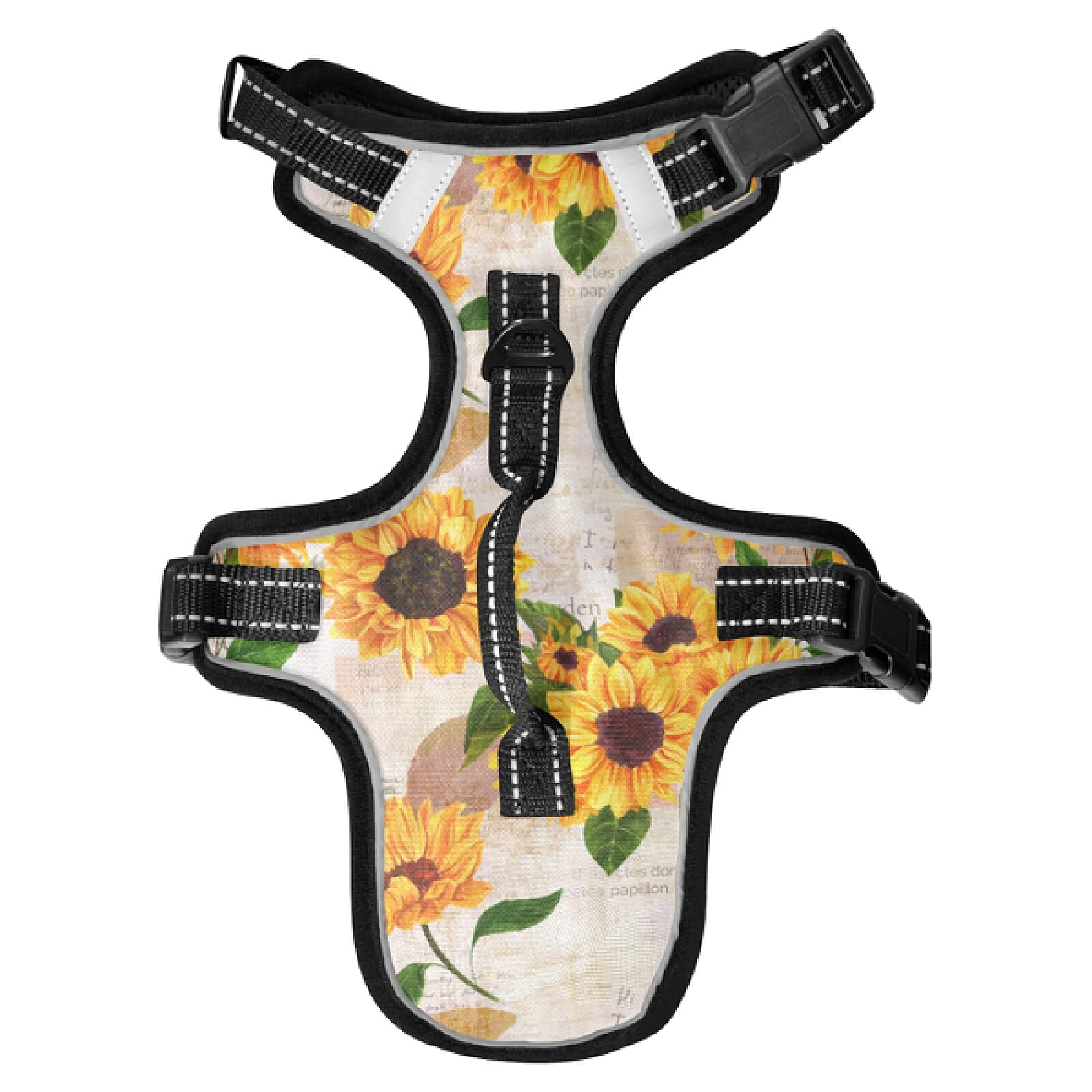 Adjustable Reflective Sunflower Pet Vest Harness for Small Dogs & Cats - Soft Padded Walking Harness with Handle for Puppies & Kittens - Perfect for Outdoor Walks, Night Safety & Daily Adventures
