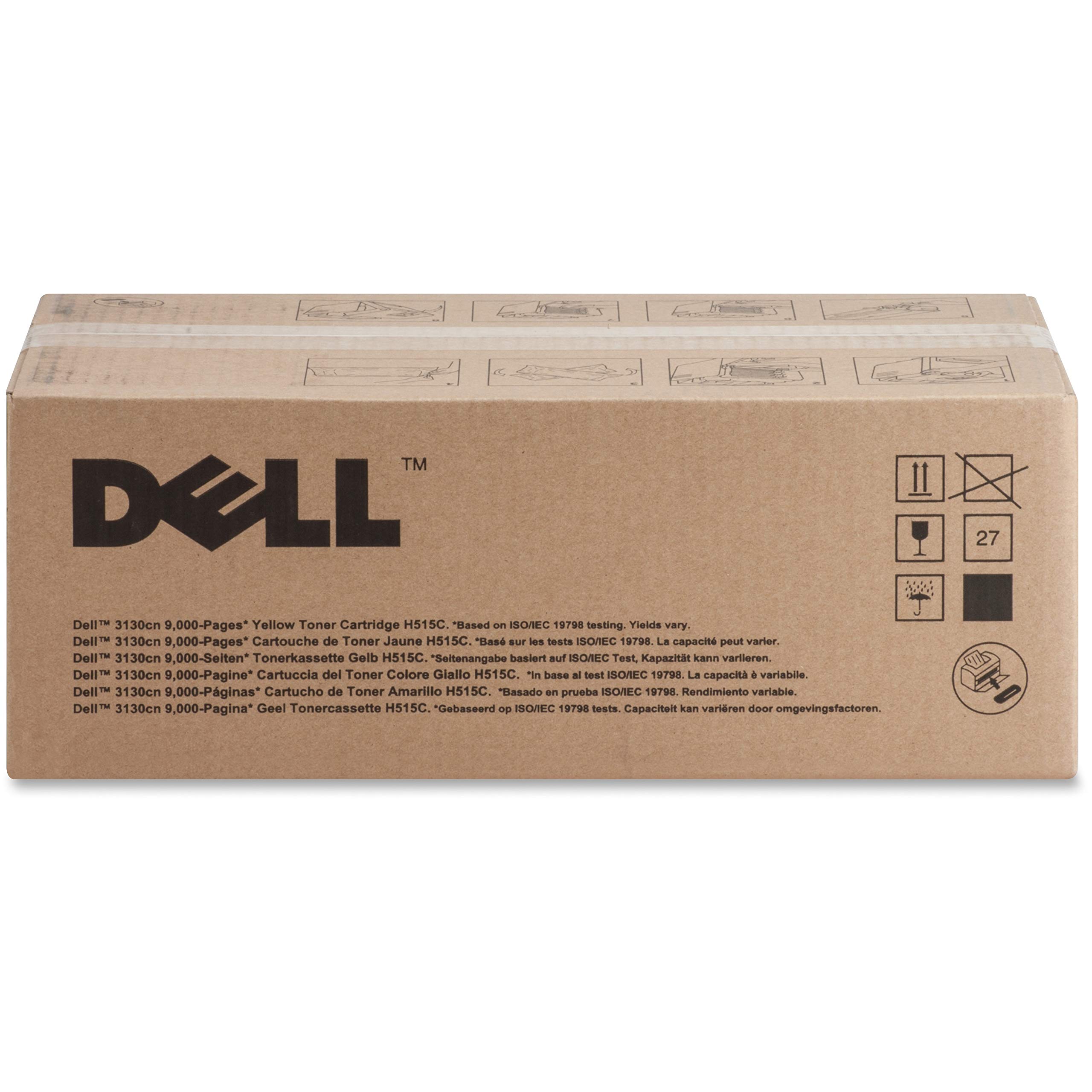 Original Dell H515C Yellow Toner Cartridge for Dell 3130cn/3130cnd Laser Printers - High-Yield Replacement for Home & Office Printing