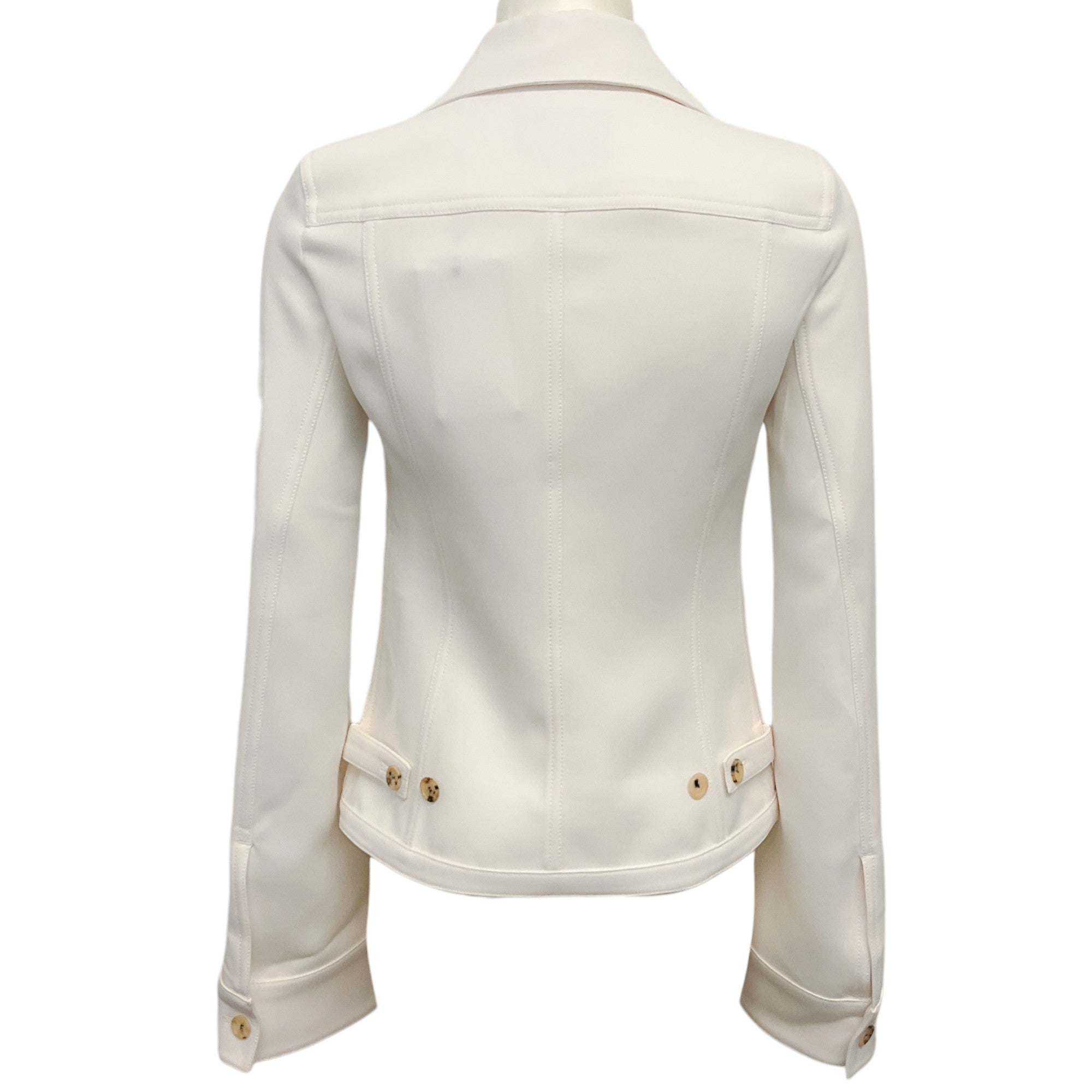 Courreges White Signature Twill Single Breasted Trucker Jacket for Women | Classic Denim Coat for Casual Outfits & Streetwear Fashion
