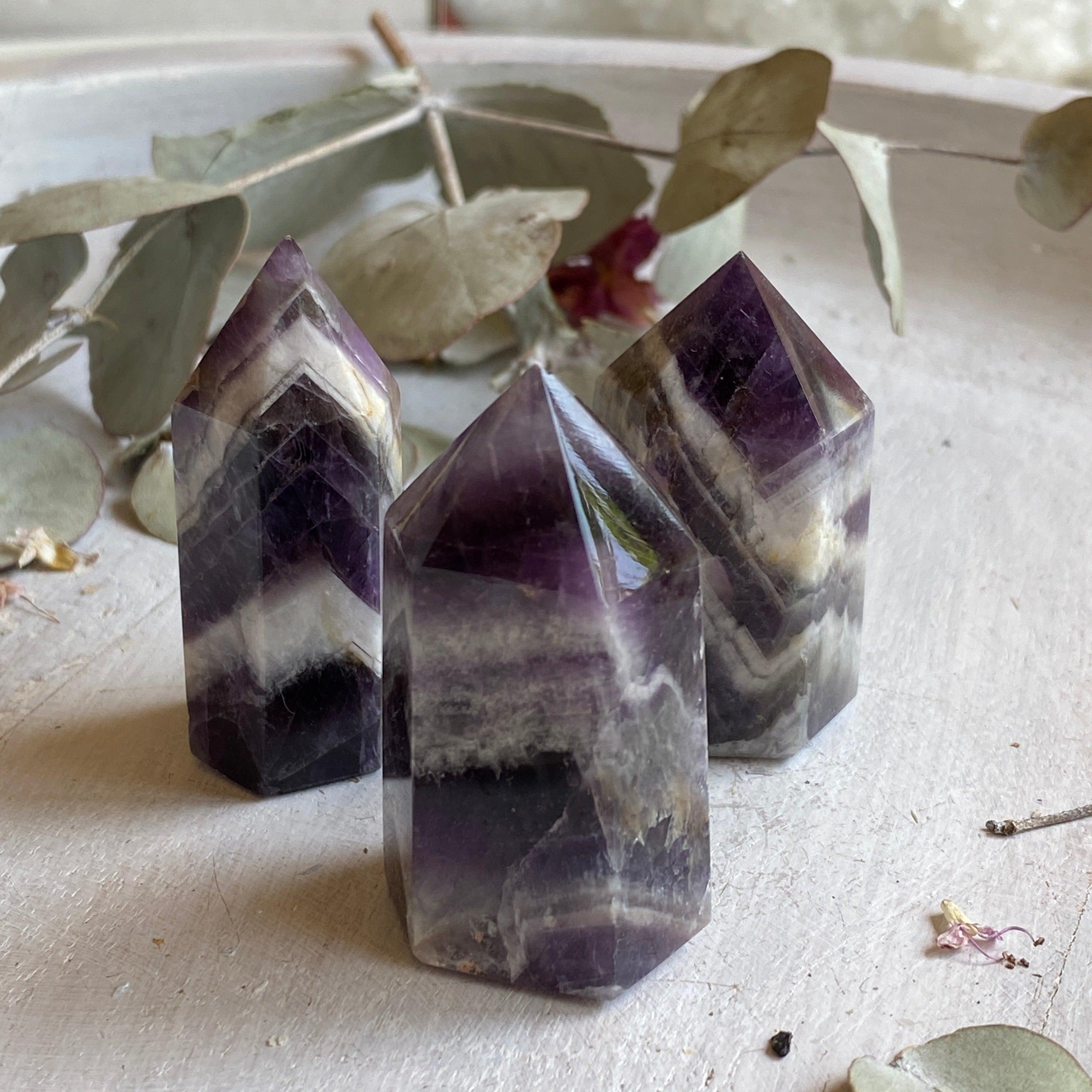 Chevron Amethyst Mini Generator - Portable Healing Crystal Energy Device for Meditation, Reiki & Spiritual Practices