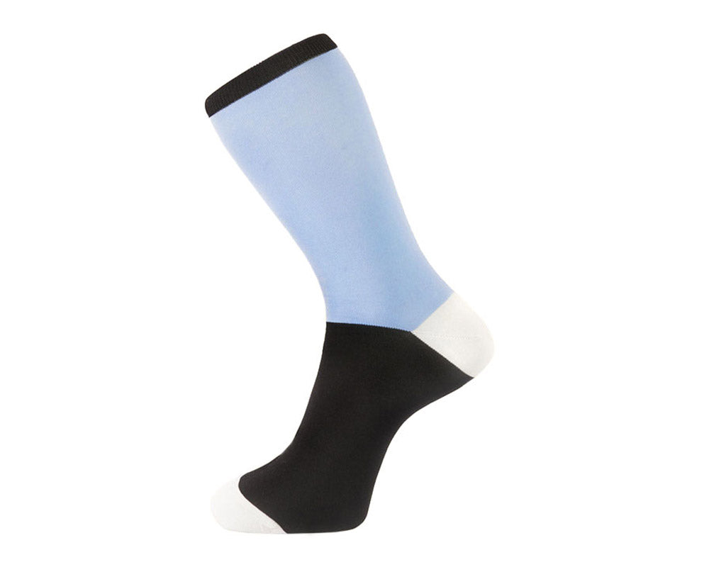 Fortis Green Block Color Men's Light Blue Socks - Comfortable & Breathable for Casual Wear, Office & Sports