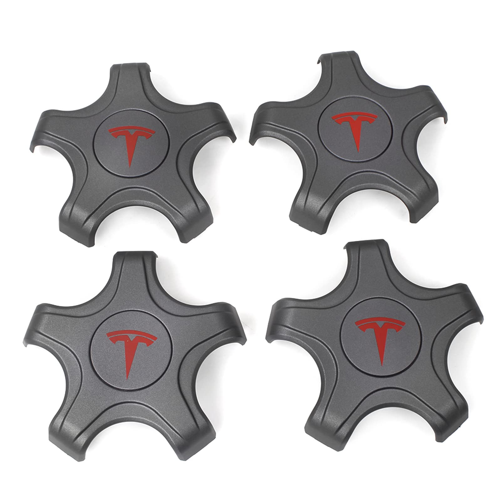 MUGE RACING 4-Piece Tesla Model 3 Wheel Cap Kit - ABS Plastic Hubcaps for Tesla Model 3 (Deep Gray) | Premium Wheel Accessories for Enhanced Style & Protection | Perfect for Daily Commuting & Road Trips