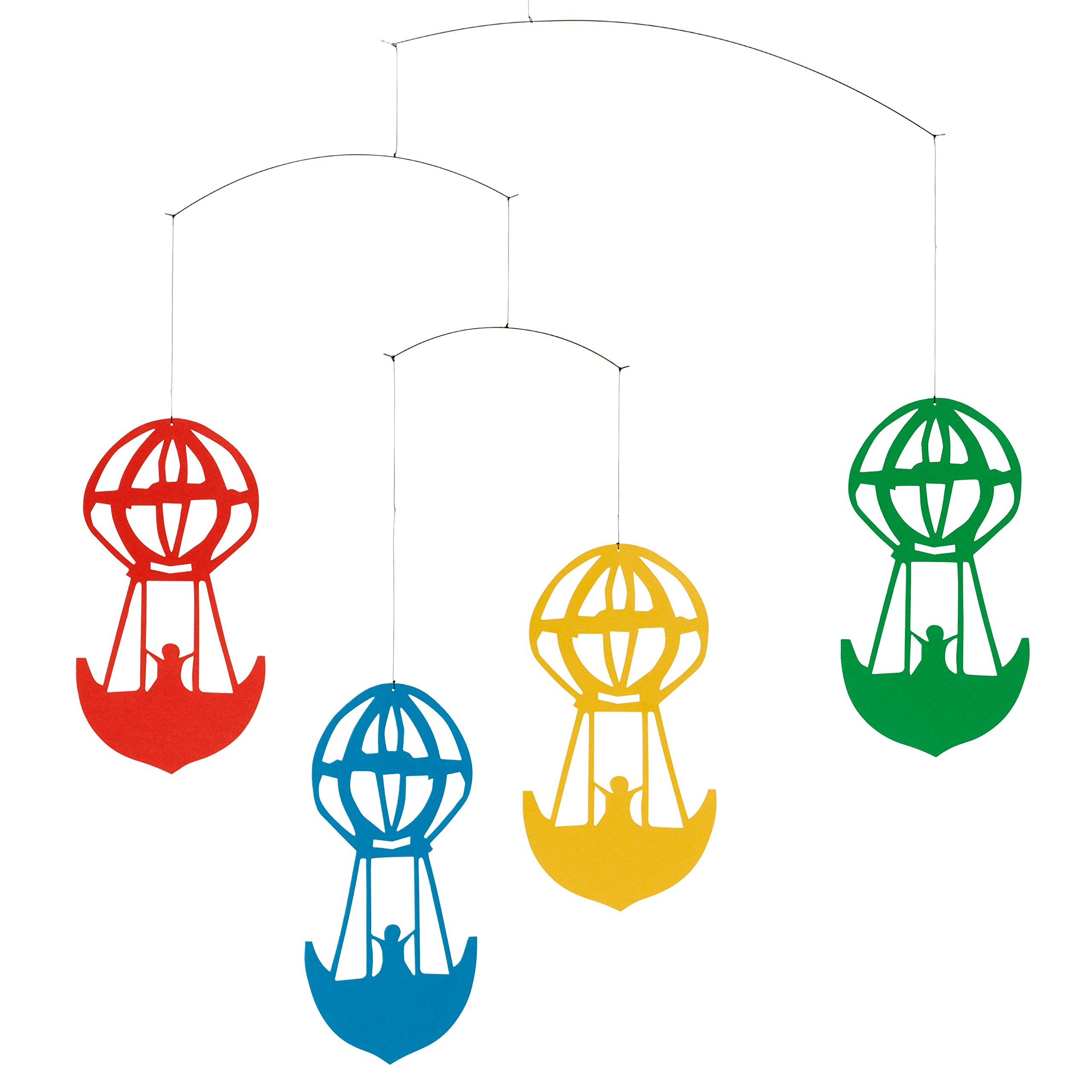 Handmade Flensted H.C. Andersen Balloons Colored Nursery Mobile - 15 Inch Baby Room Decor - Danish Hanging Crib Mobile for Newborns & Toddlers - Perfect for Bedroom, Baby Shower Gifts & Nursery Wall Decor
