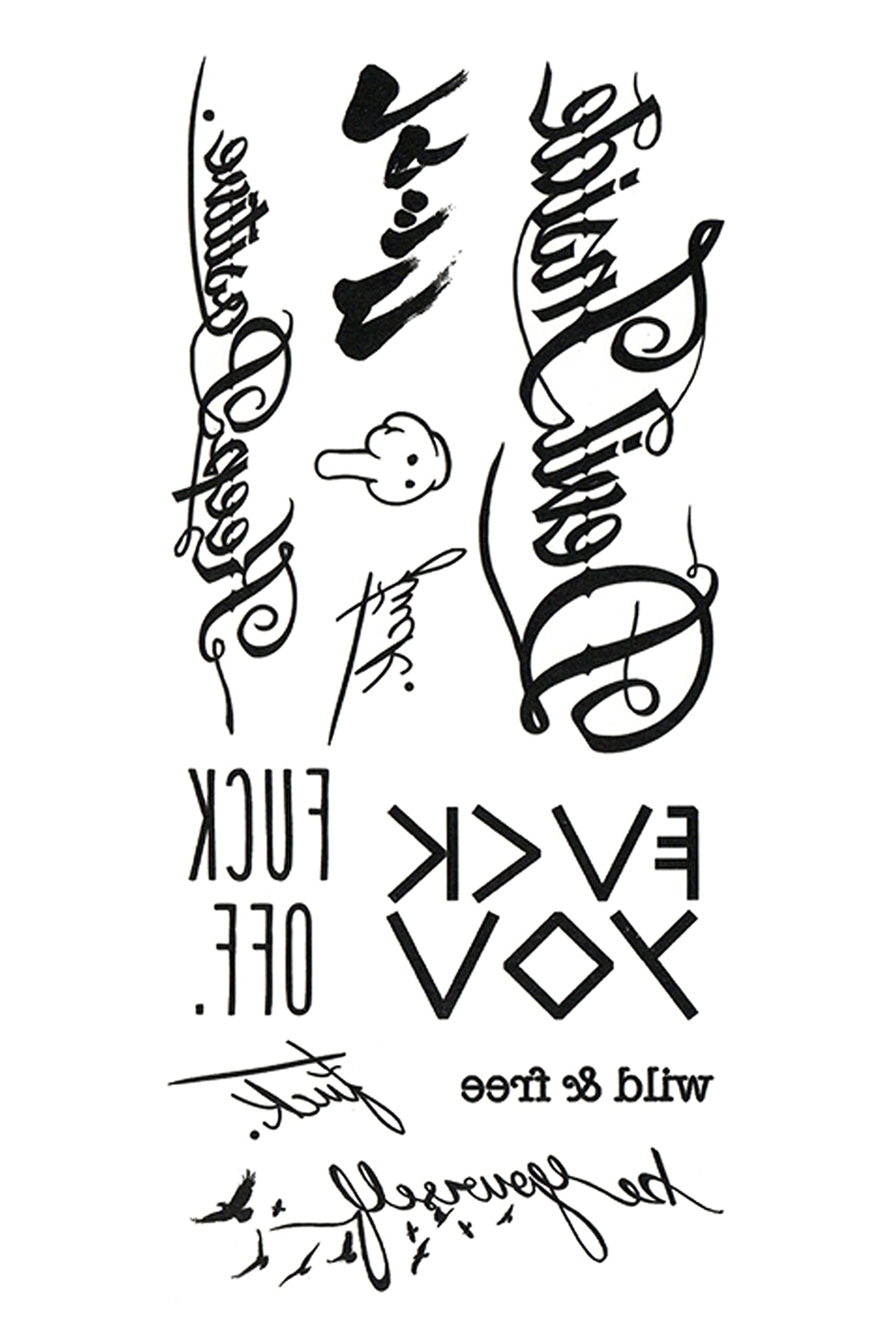 3D Temporary Tattoo Stickers for Men & Women - Waterproof Fake Tattoos with Flowers, Butterflies, Stars & Angels - Dark Desire Honeymoon Design - Realistic Body Art (19x9cm) - Perfect for Parties, Halloween, Cosplay & Fashion Shows
