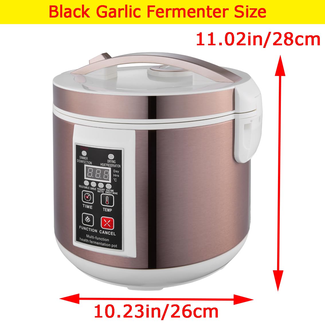 INTBUYING 6L Multi-Functional Fermentation Pot for Garlic, Yogurt, Natto, Fruit & Rice Wine - Electric 110V Health Food Maker - Perfect for Home Brewing, DIY Fermented Foods & Healthy Cooking