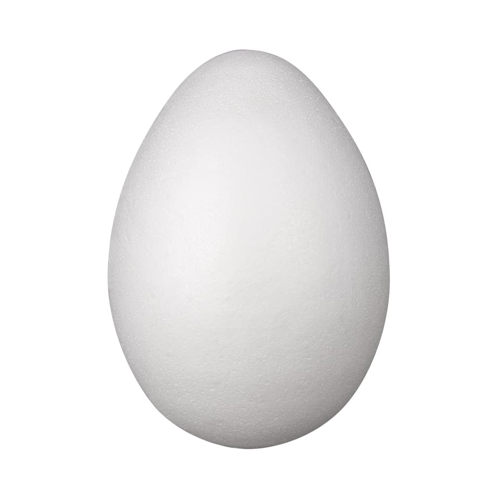 Rayher Polystyrene Easter Eggs - 2 Pack, 30cm Tall White Foam Craft Eggs for DIY Decorations, Easter Party Supplies, and Holiday Home Decor