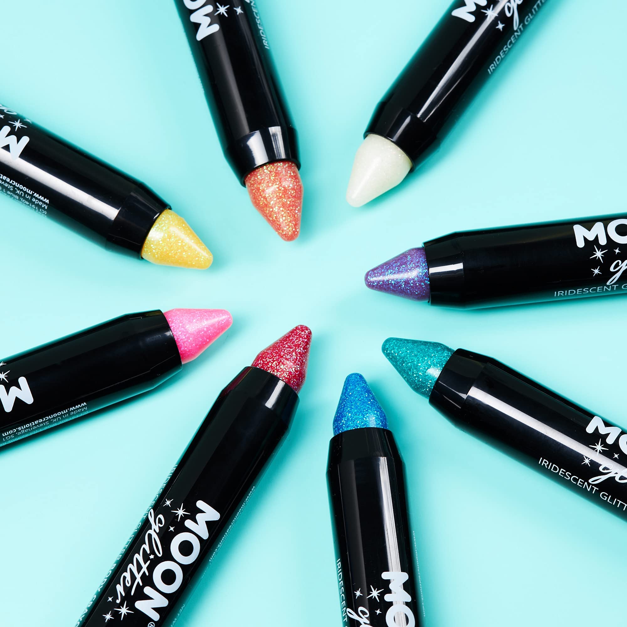 Moon Glitter Iridescent Body Crayons - Pink | Non-Toxic Face & Body Paint for Kids & Adults | Perfect for Parties, Festivals & Creative Play