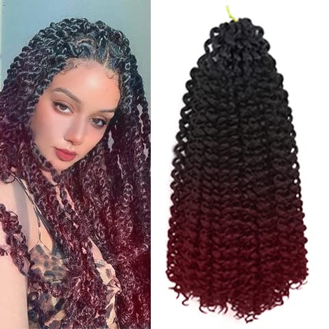 Butterfly Locs Crochet Hair for Black Women - 14 Inch Faux Locs Hair Extensions with Water Wave Synthetic Passion Twist (7 Pack) | Perfect for Protective Styling, Braiding, and Everyday Wear