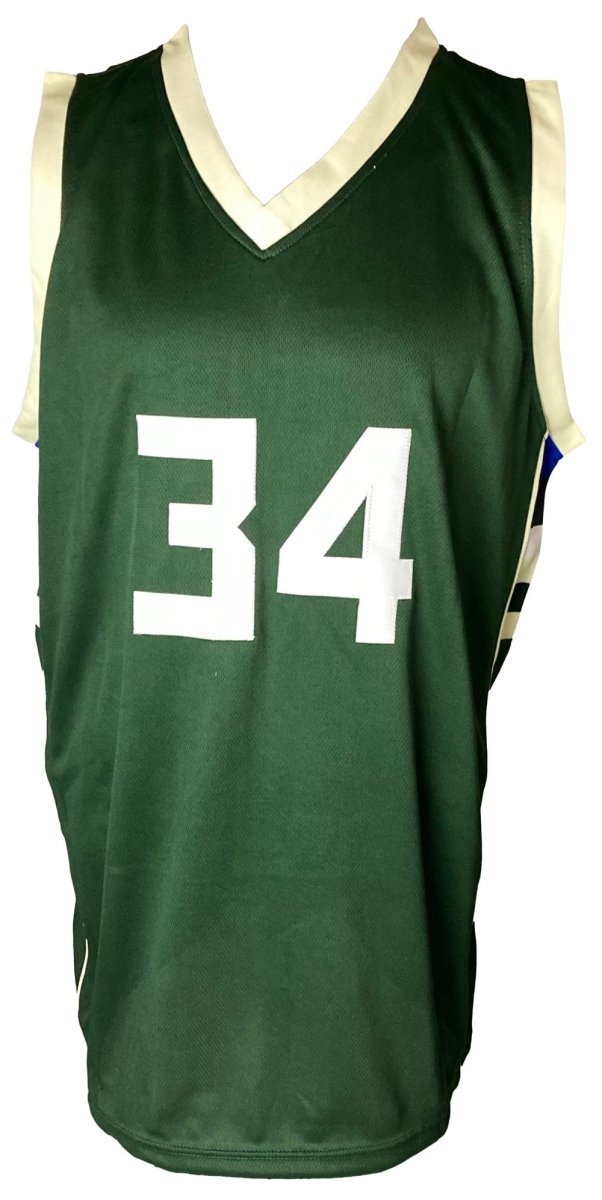 Authentic Giannis Antetokounmpo Milwaukee Bucks Signed Green Basketball Jersey with JSA Certificate - Perfect for NBA Memorabilia Collection, Sports Fan Gift & Home Decor Display