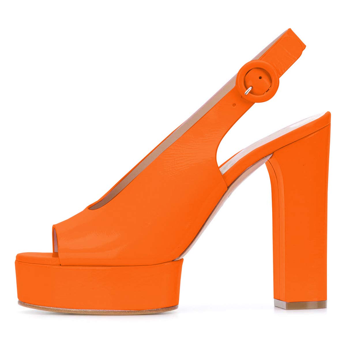 YDN Women's Stylish Peep Toe Chunky High Heel Sandals - Slip On Platform Pumps with Slingback Strap for Weddings, Parties & Night Out