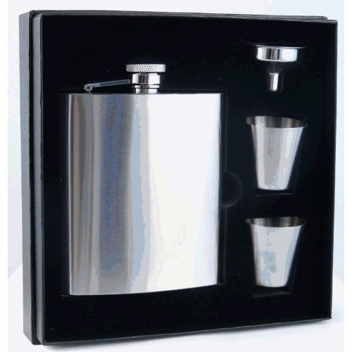 Personalized 6oz Stainless Steel Flask with Funnel & Shot Glass Set - Engraved Groomsman Gift for Weddings, Bachelor Parties & Special Occasions