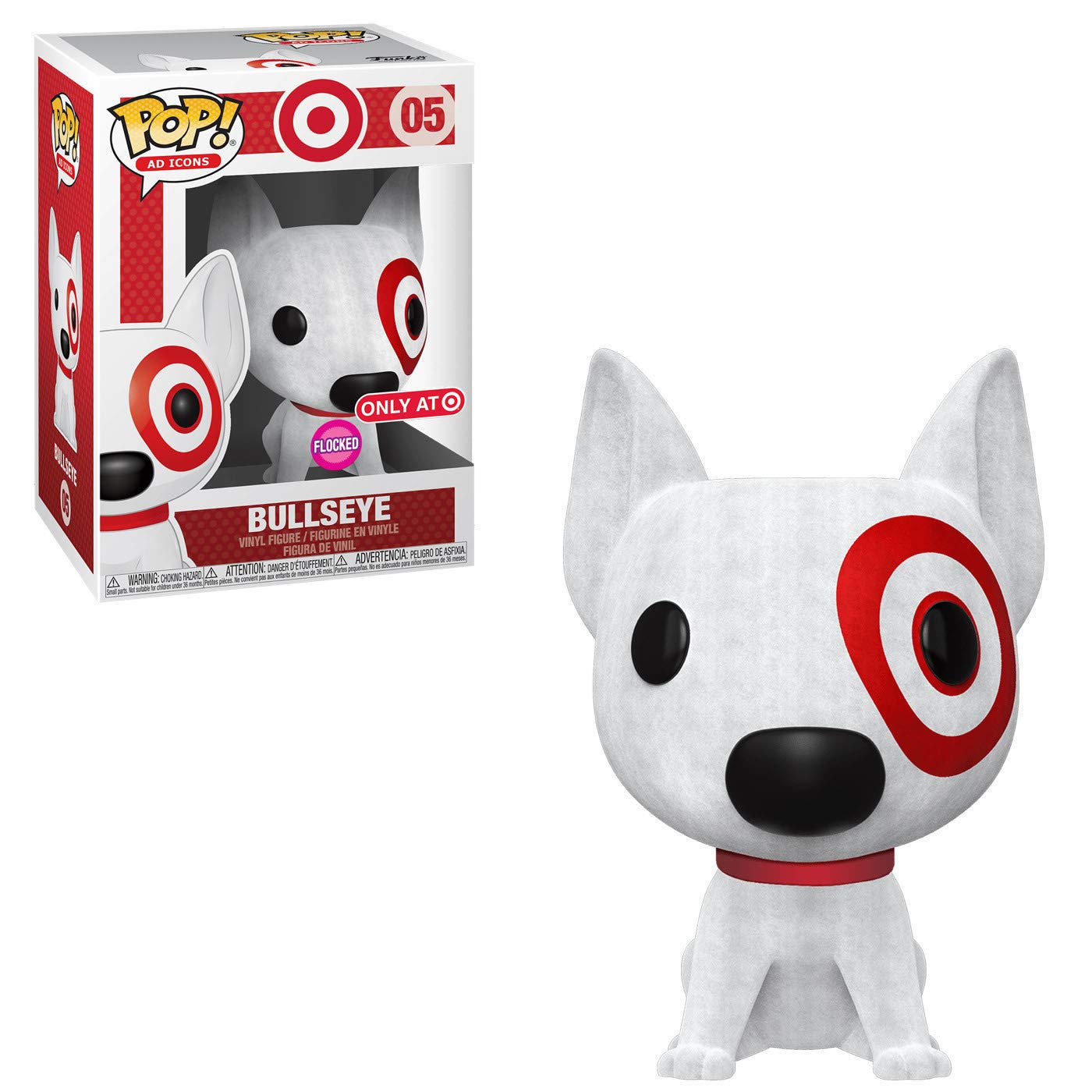 Funko POP! Ad Icons: Target - Bullseye (Flocked with Red Collar) Exclusive Collectible Figure | Perfect for Target Fans, POP Collectors, and Office Desk Decor