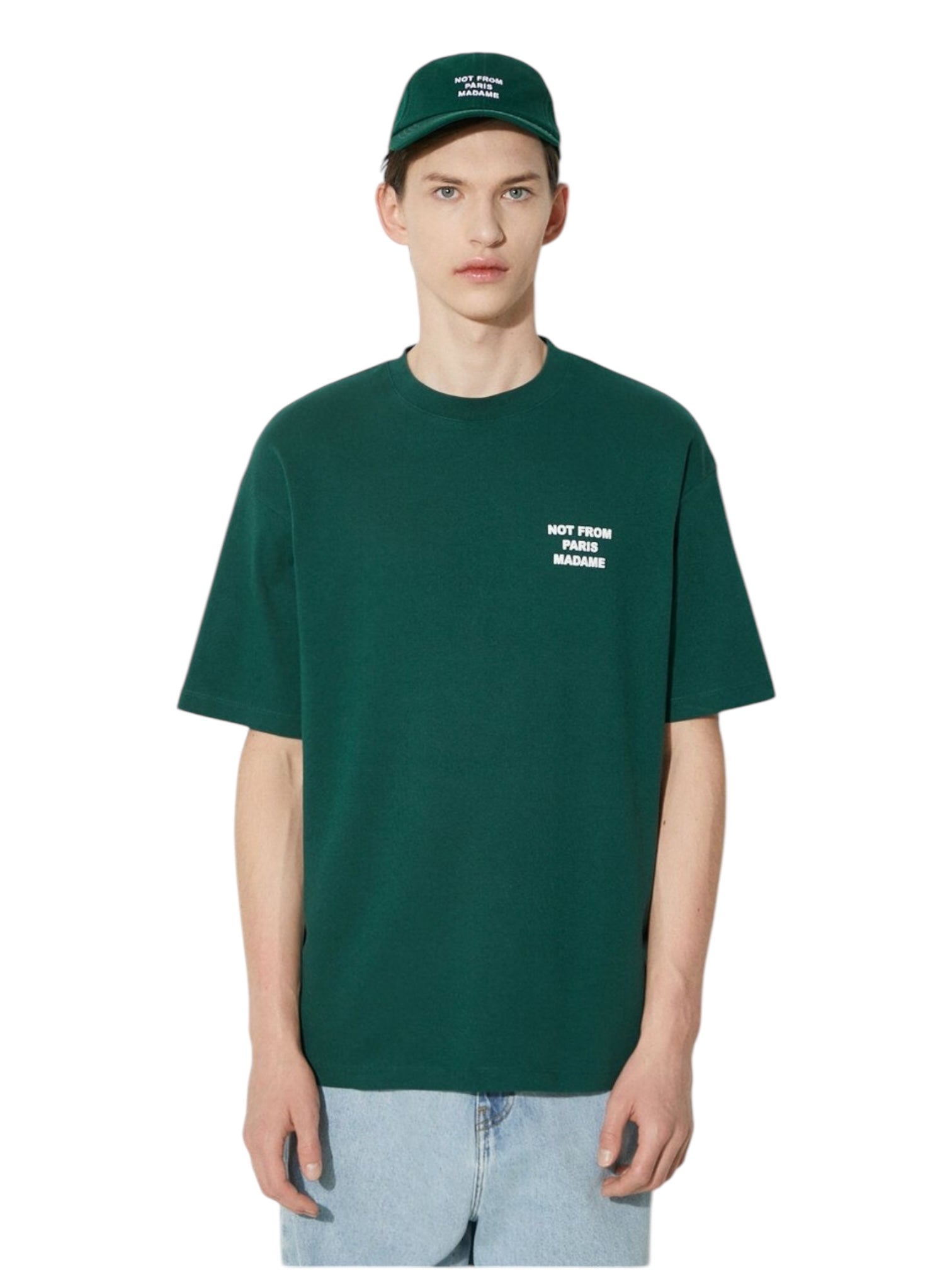 Funny Monsieur Perm TS203 CO002 Graphic T-Shirt for Men - Green Cotton Tee for Casual Wear, Street Style & Everyday Outfits