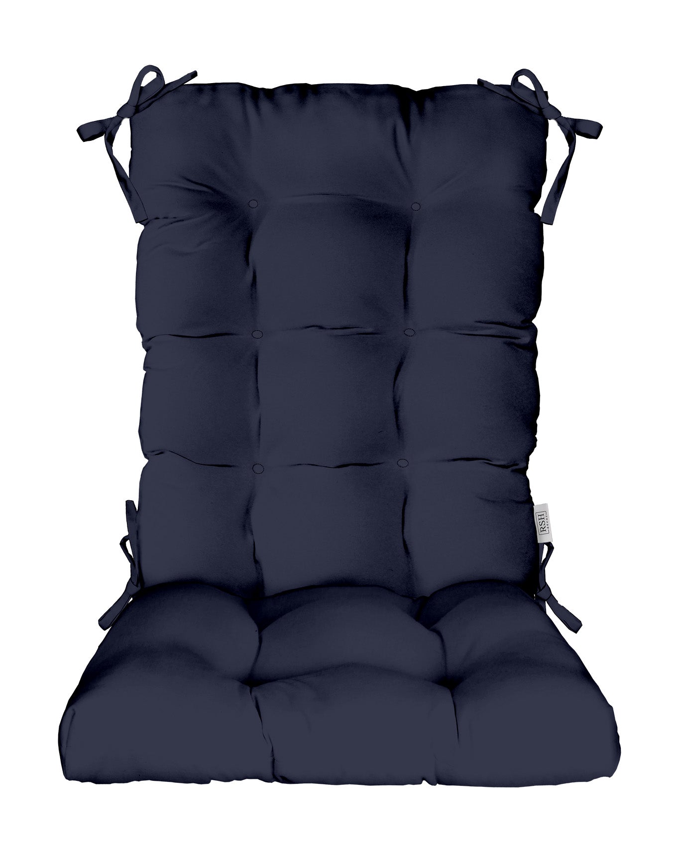 Sunbrella Canvas Blues Tufted Rocking Chair Cushion - Water-Resistant Outdoor Rocker Cushion with UV Protection - Perfect for Porch, Patio, and Garden Relaxation