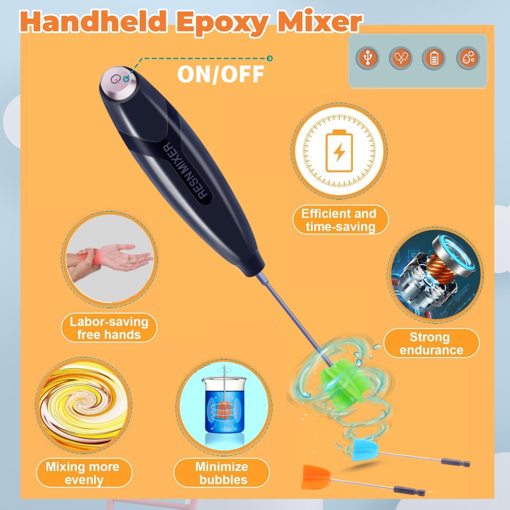 WAQONUY DIY Epoxy Tumbler Cup Turner Kit - Complete Set with Spinner Machine & Heat Gun for Glitter Tumbler Making - Perfect for Crafting Custom Drinkware (Blue) - Ideal for Home DIY Projects & Small Business Craft Production