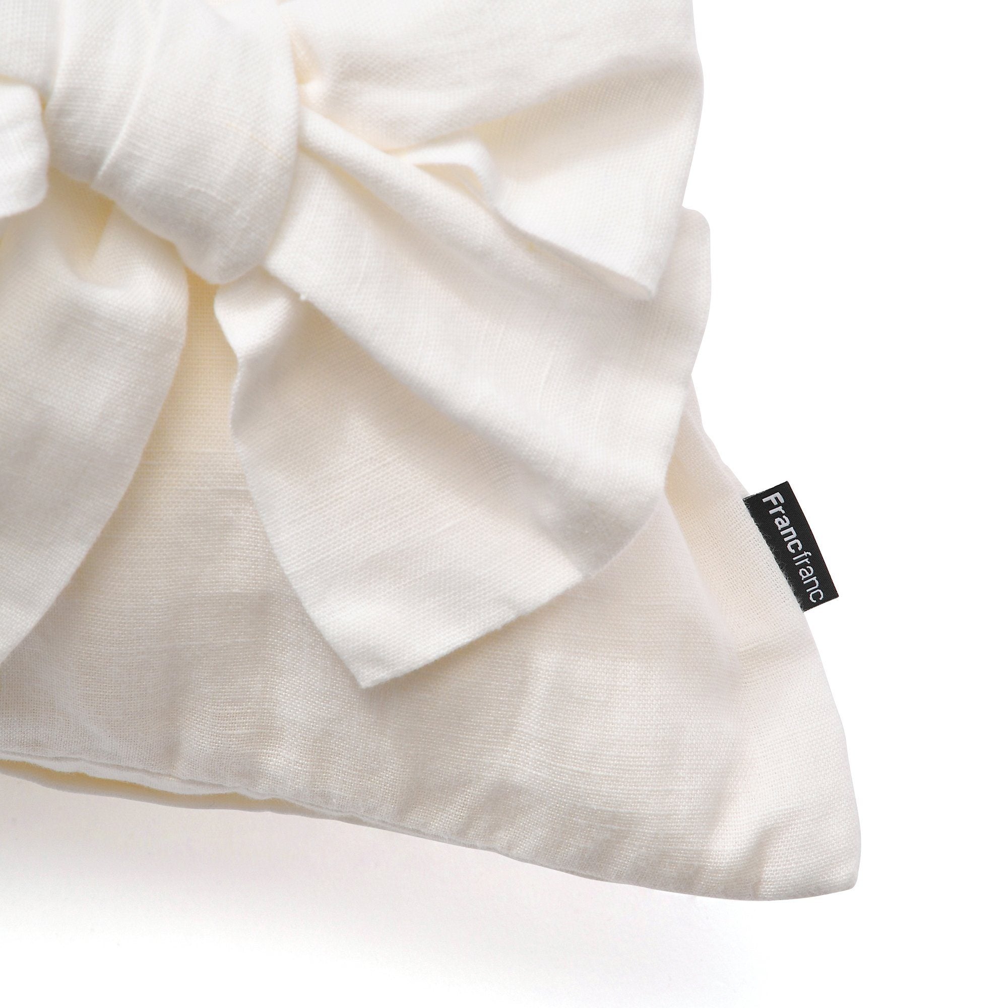 3D Ribbon Cushion Cover - 45x45cm White Decorative Pillow Case for Sofa, Bed, Chair - Luxury Home Decor Accent for Living Room, Bedroom, Office