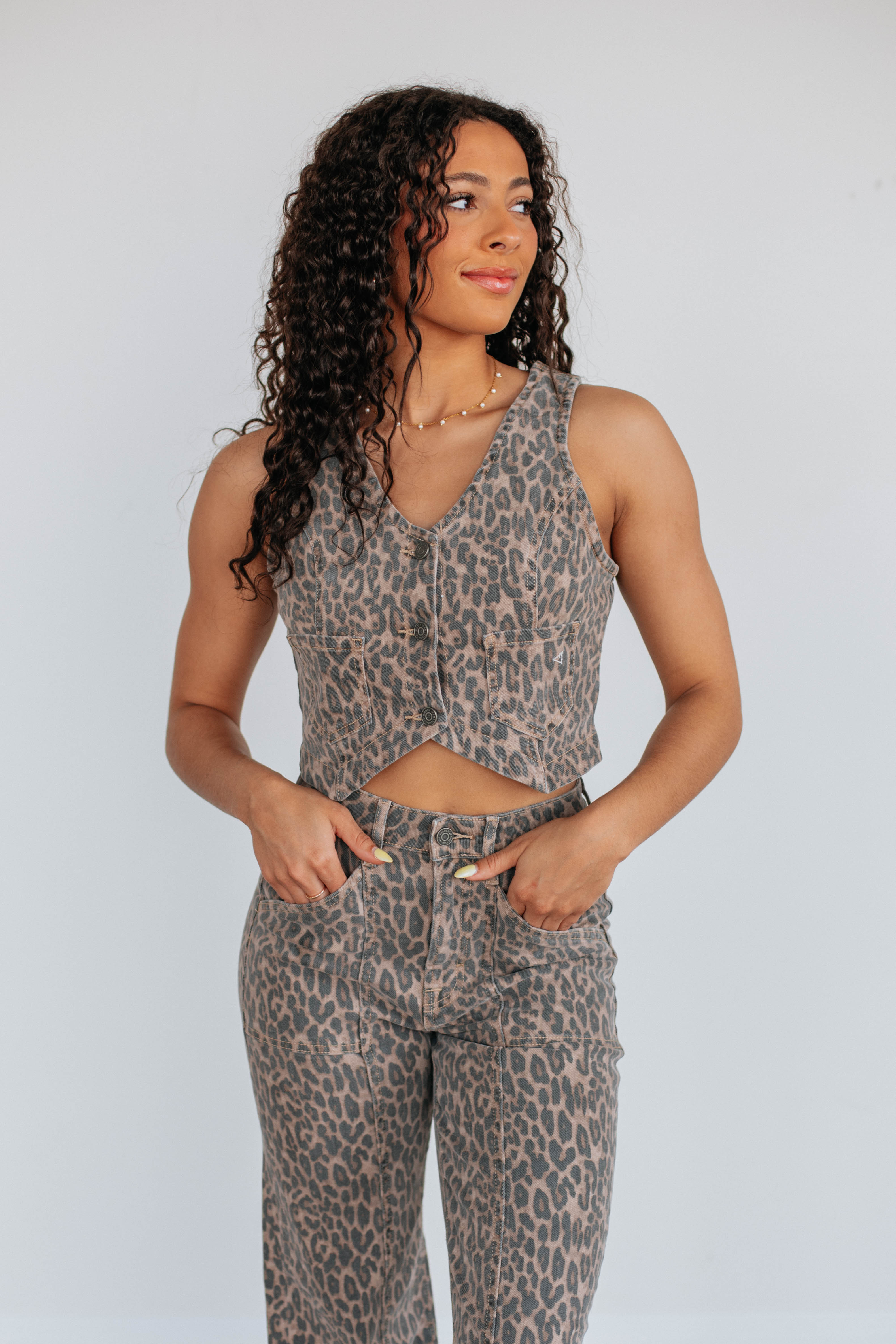 Rebel Hidden Denim Vest with Cheetah Print - Stylish Concealed Carry Fashion for Women | Perfect for Outdoor Adventures, Concerts & Everyday Wear