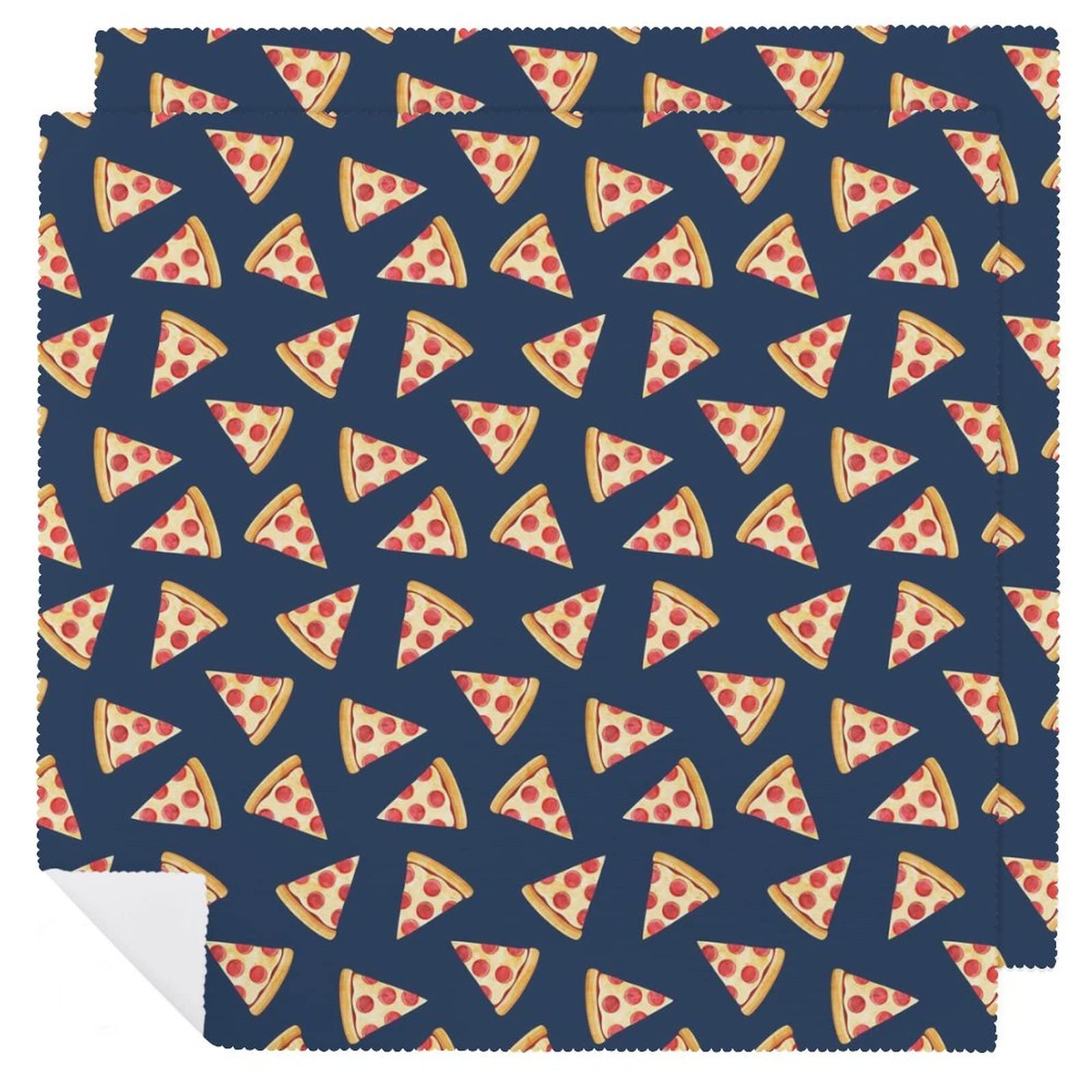 Washable Soft Pizza Slice Food Cloth Napkins - Reusable Durable Table Linen for Everyday Use | Perfect for Pizza Parties, Family Dinners & Casual Dining