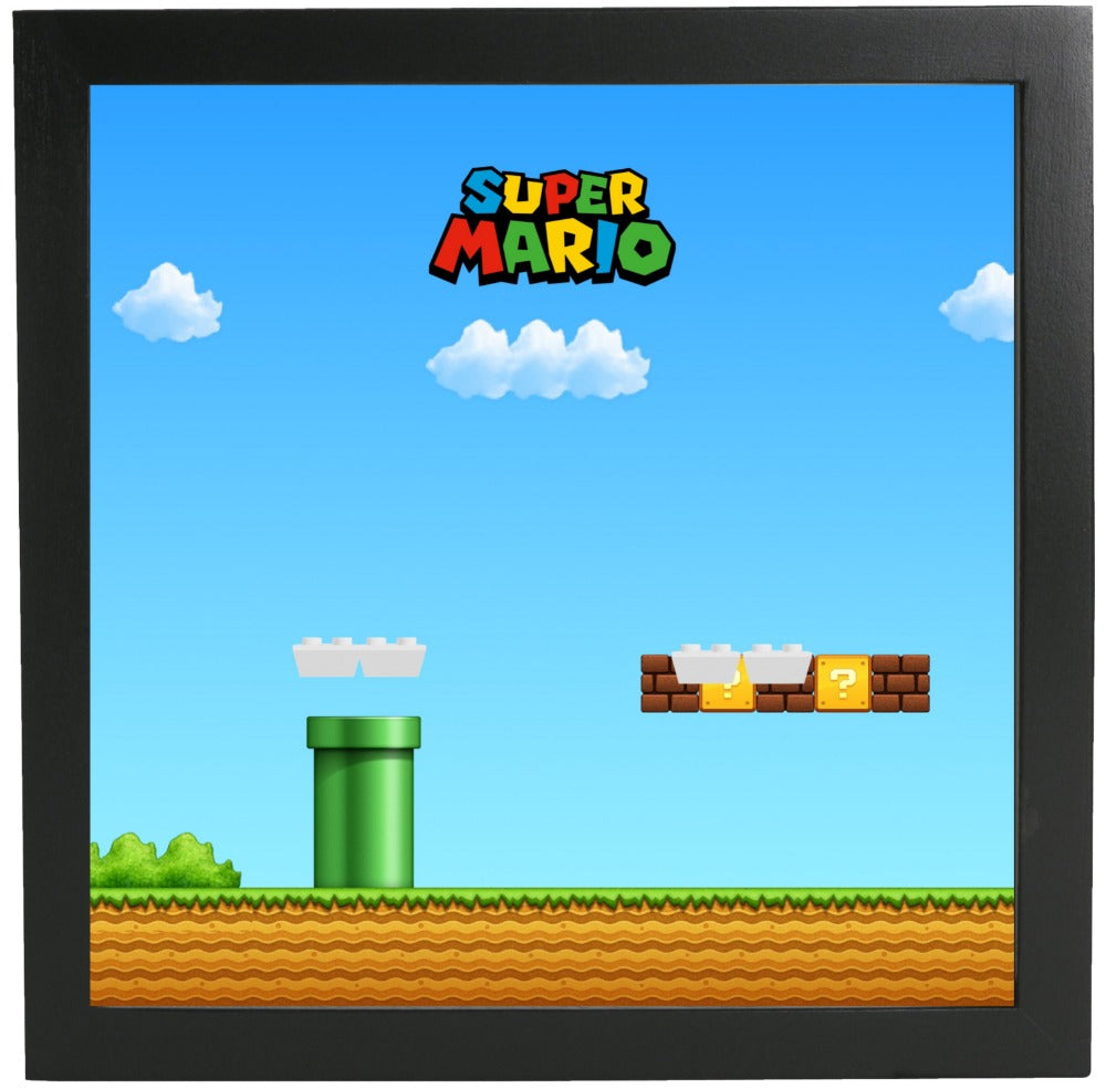 Lego® Mario & Luigi Display Frame - Showcase Your Favorite Lego Super Mario Sets - Perfect for Home Decor & Collectible Showcase