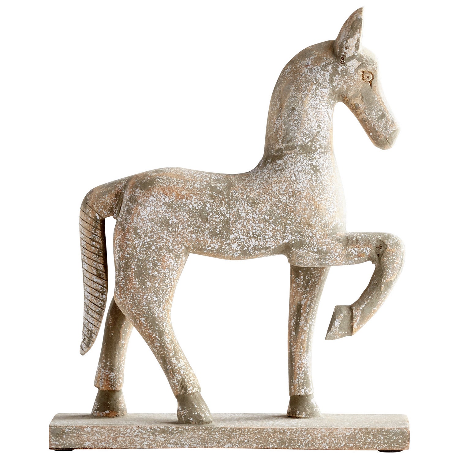 Cyan Design 08970 Rustic Canter Sculpture - Antique French White Small Home Decor Statue | Perfect for Farmhouse, Cottage & Vintage Interior Design