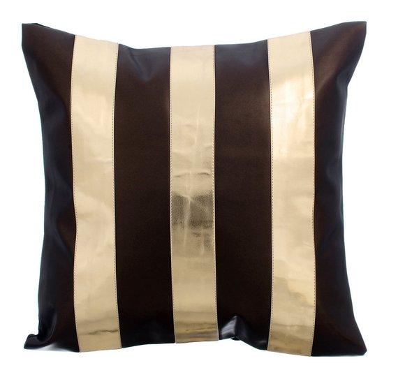 Beige Faux Leather Throw Pillow Cover - Soft Alternating Design for Sofa, Bed & Home Decor - Waterproof & Easy to Clean Cushion Case