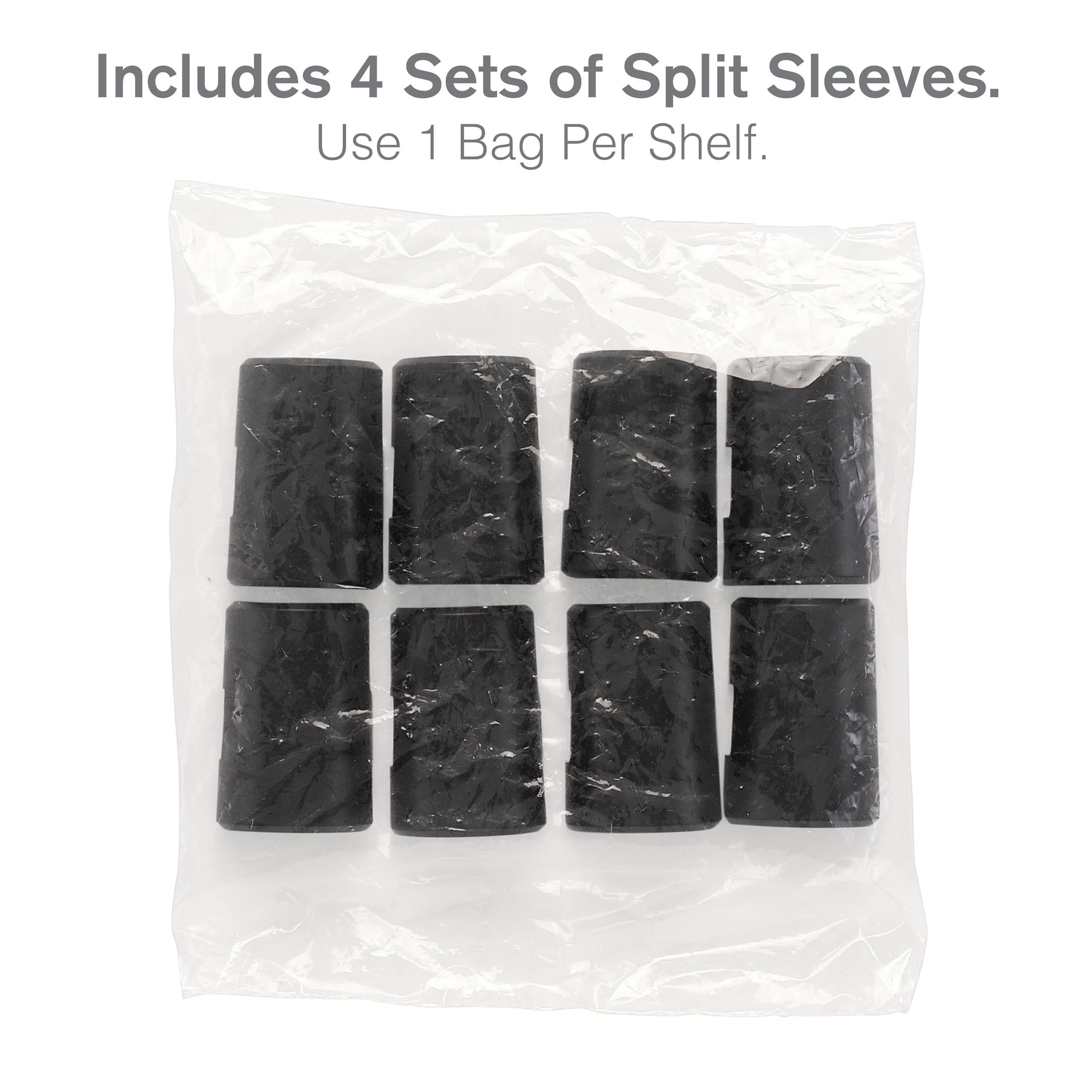 METRO 9985 Plastic Split Sleeves for Wire Shelving - Black (4-Pack) - Industrial Storage Solution