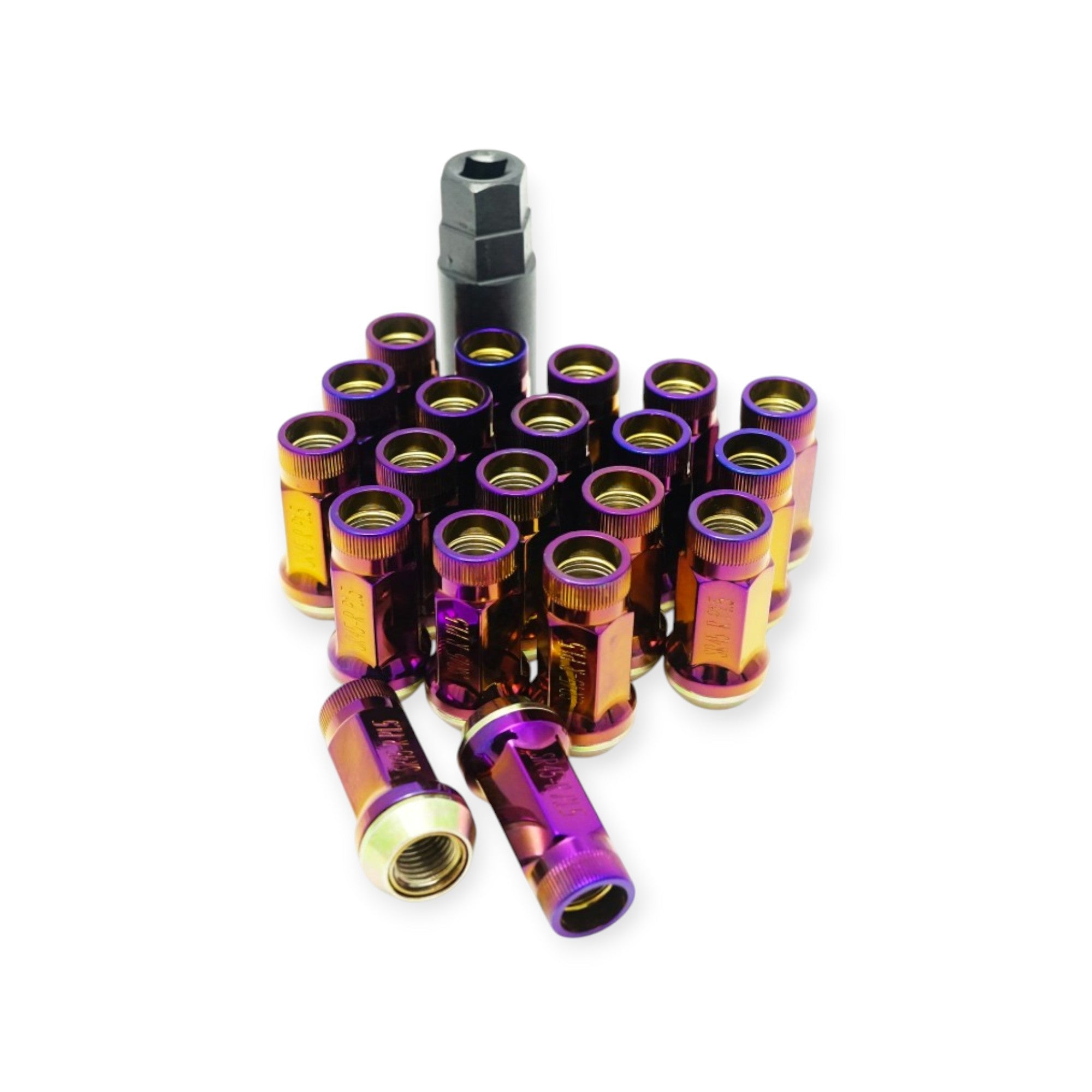 Muteki SR45R Wheel Lug Nut Kit - 12x1.25 Thread Size (Set of 20) - Burned Titanium Finish for Cars, Trucks & SUVs - Perfect for Off-Roading & Performance Upgrades