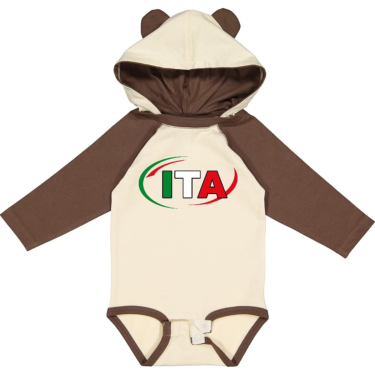 Inktastic Italy Flag Long Sleeve Baby Bodysuit - Soft Cotton Infant Romper for Boys & Girls - Perfect for Holidays, National Pride & Family Photos