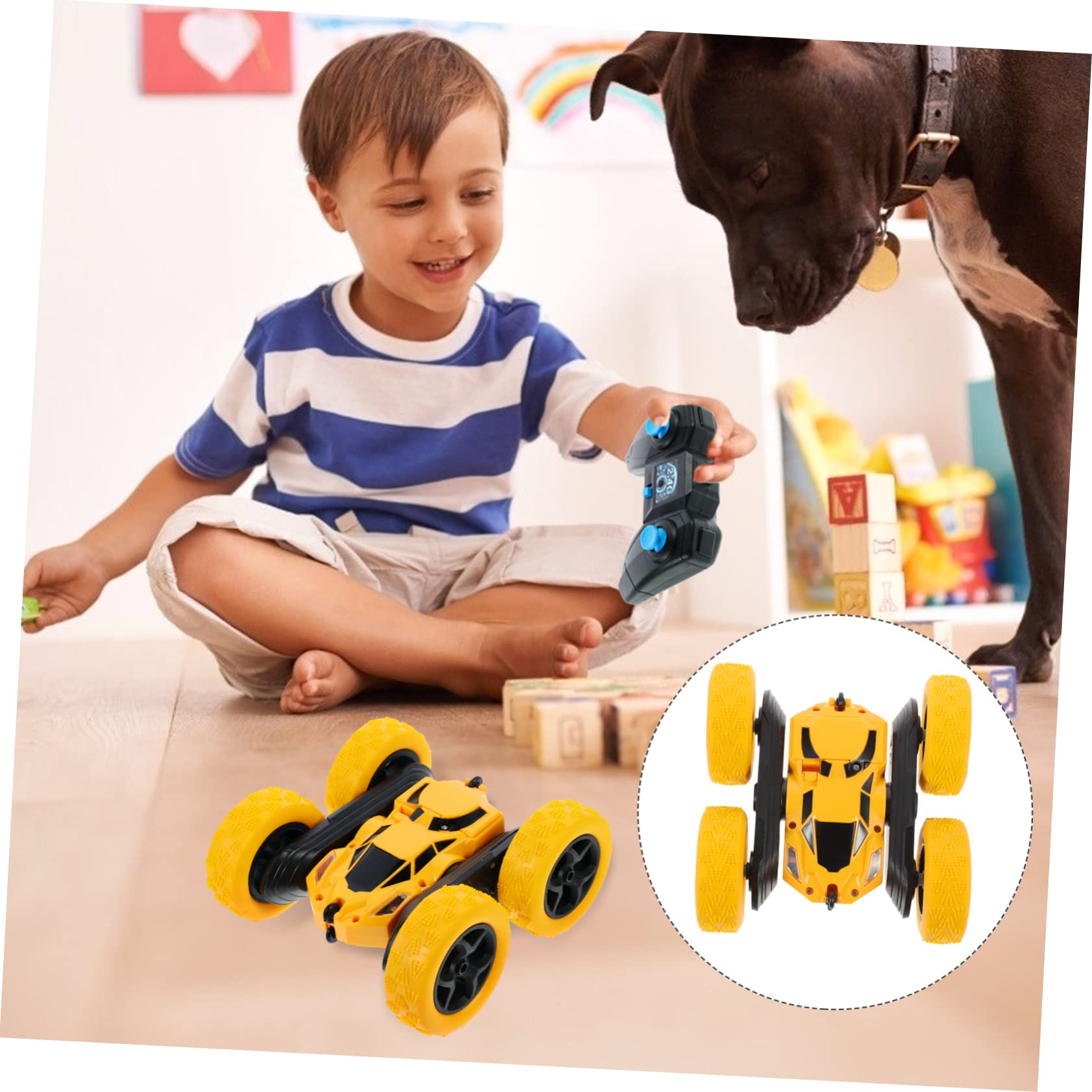ORFOFE Double-Sided Stunt RC Car - 360° Rotating Drift Toy Vehicle for Kids - Durable Plastic Remote Control Car for Indoor & Outdoor Play - Perfect for Birthday Gifts & Racing Competitions